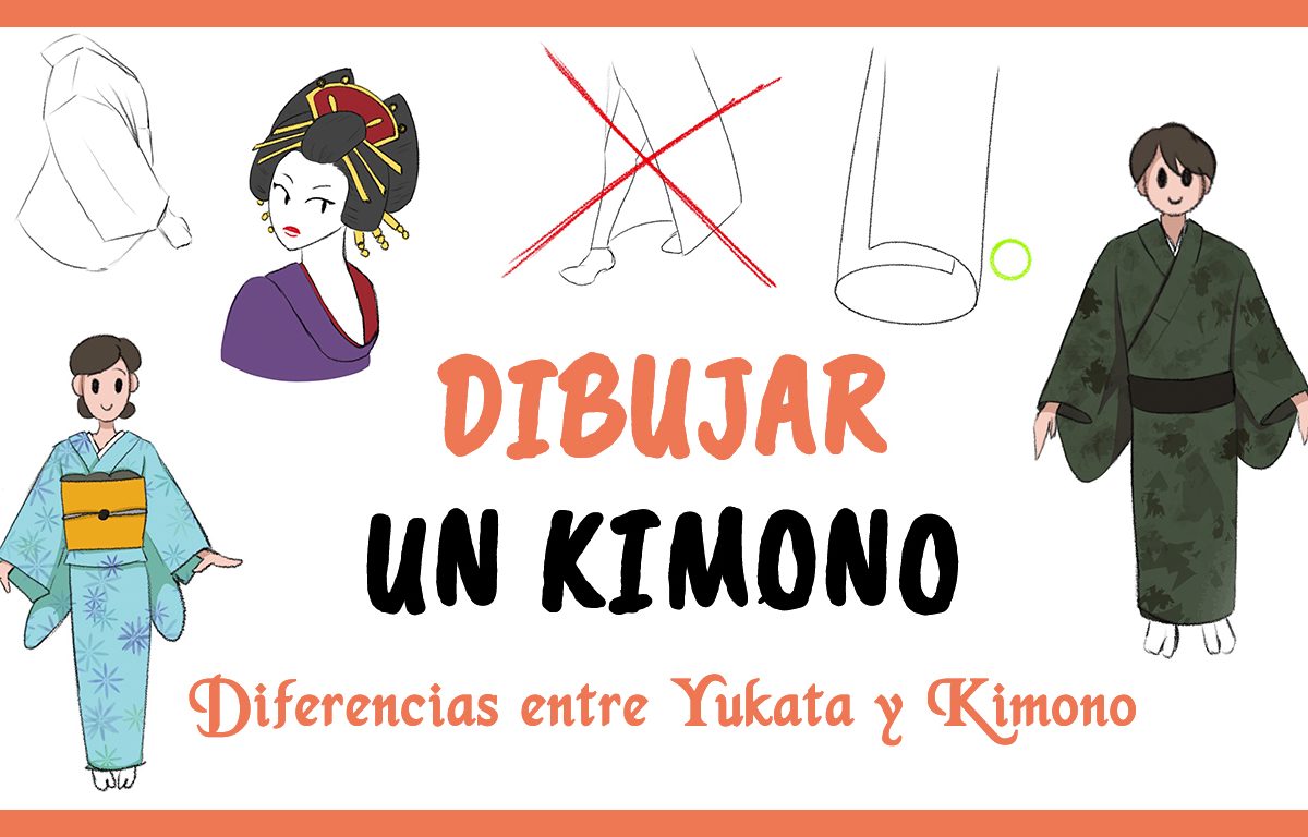 Cómo dibujar un KIMONO fácil | Yukata o kimono diferencia ⭐