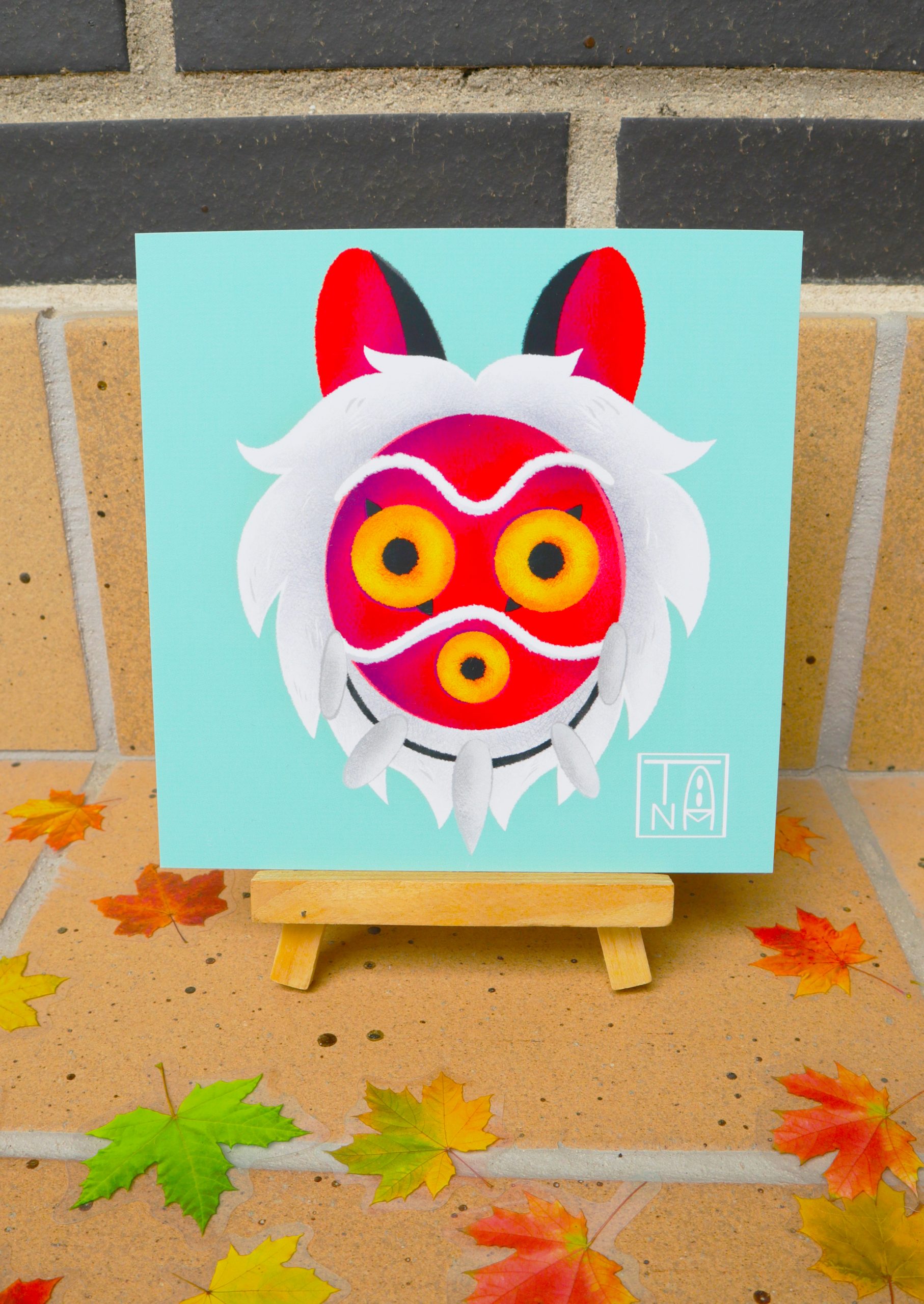 Ilustración Máscara de Mononoke – Studio Ghibli