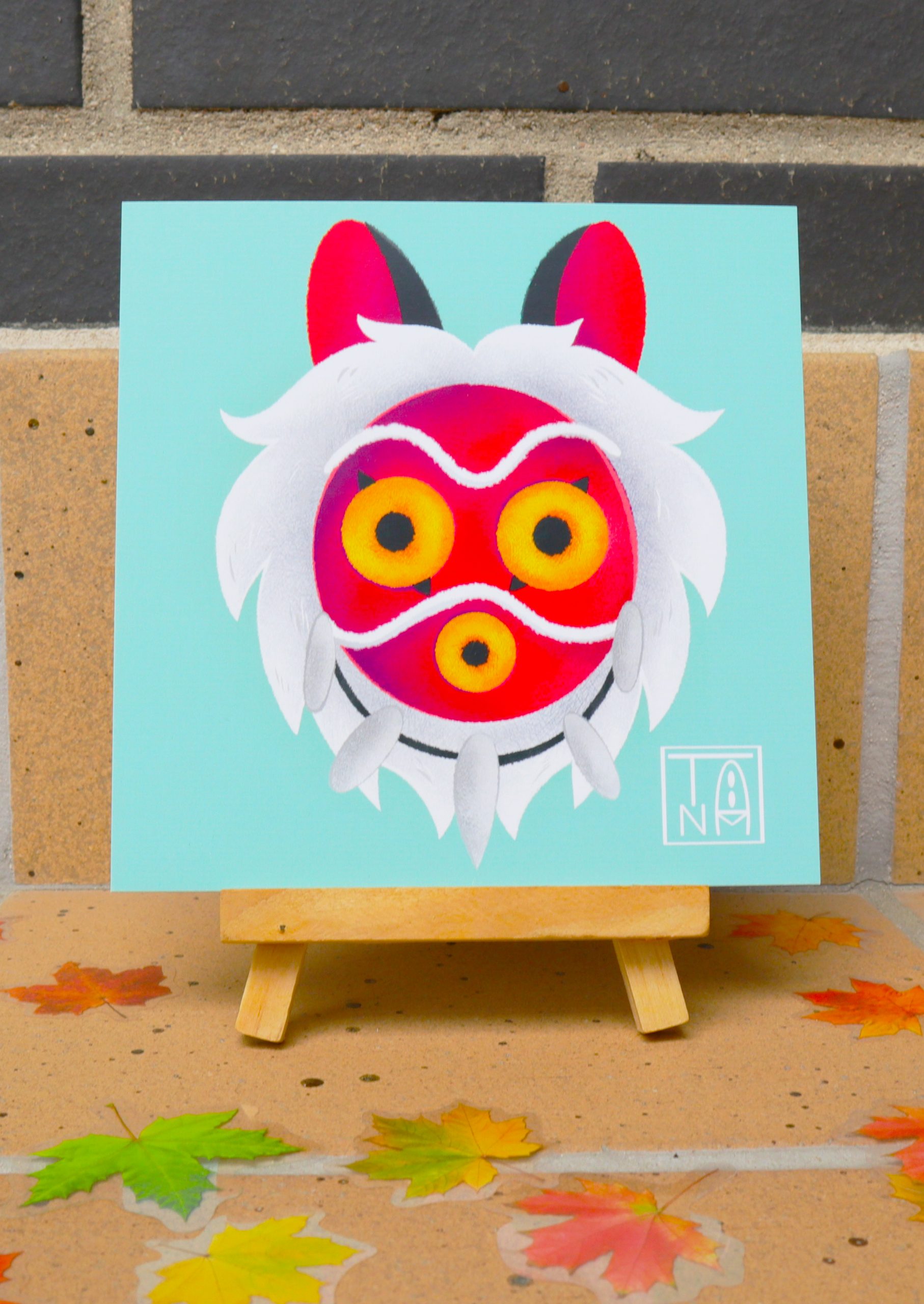 Ilustración Máscara de Mononoke – Studio Ghibli - Imagen 3