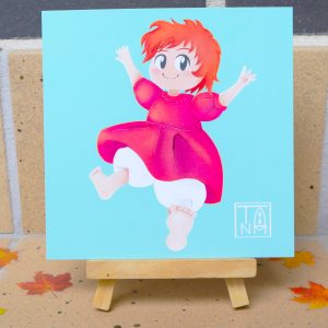 Ilustración Ponyo en el Acantilado - Studio Ghibli